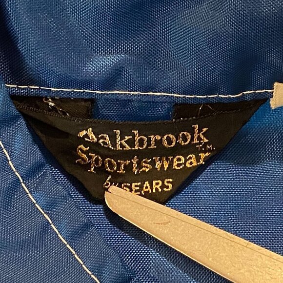 Vintage Sears Oakbrook Sportswear Windbreaker Jacket Mens Size 40 Blue Full Zip - Picture 5 of 6